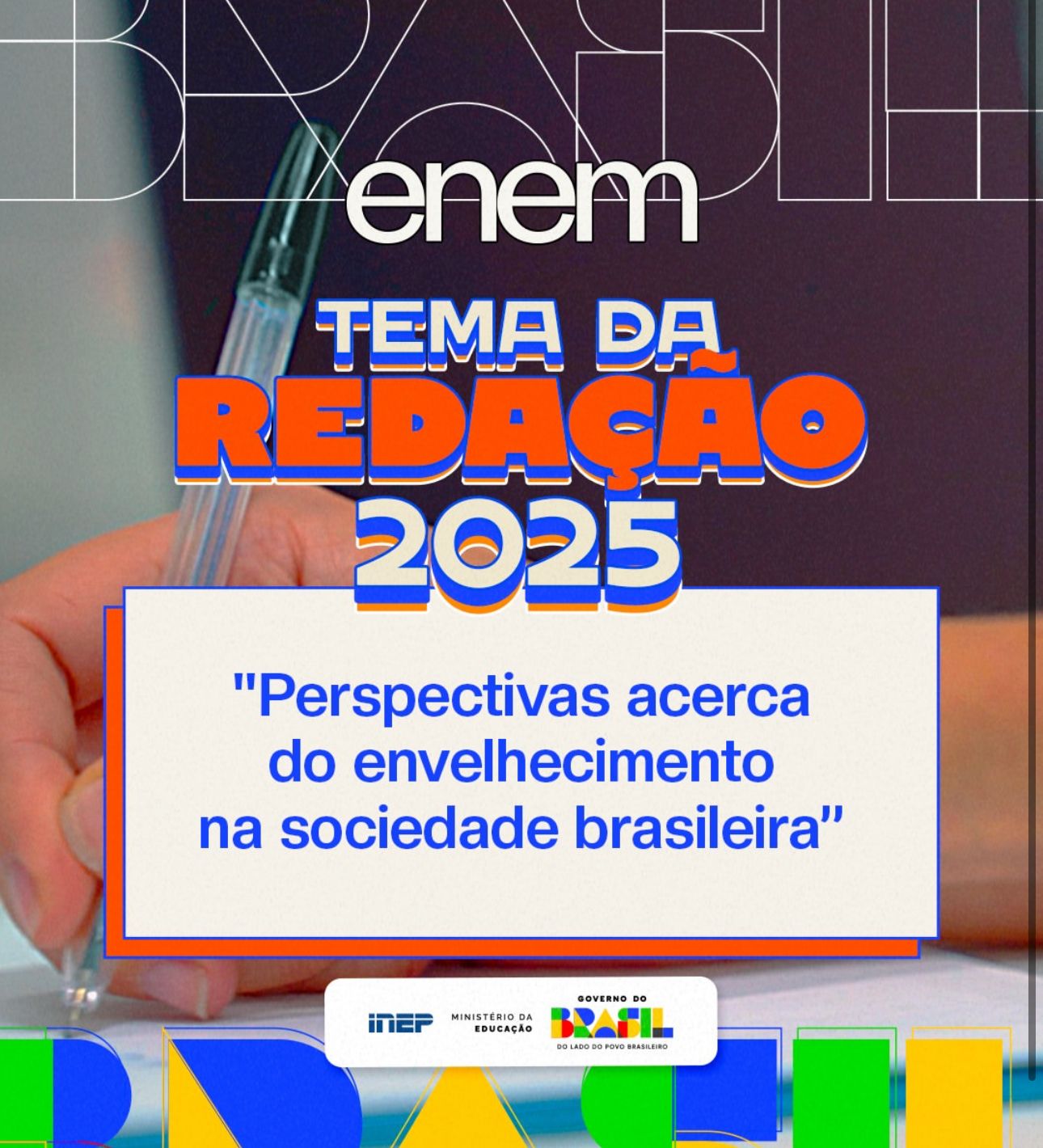 Tema da redação foi anunciado neste domingo (9) pelo ministro da Educação
