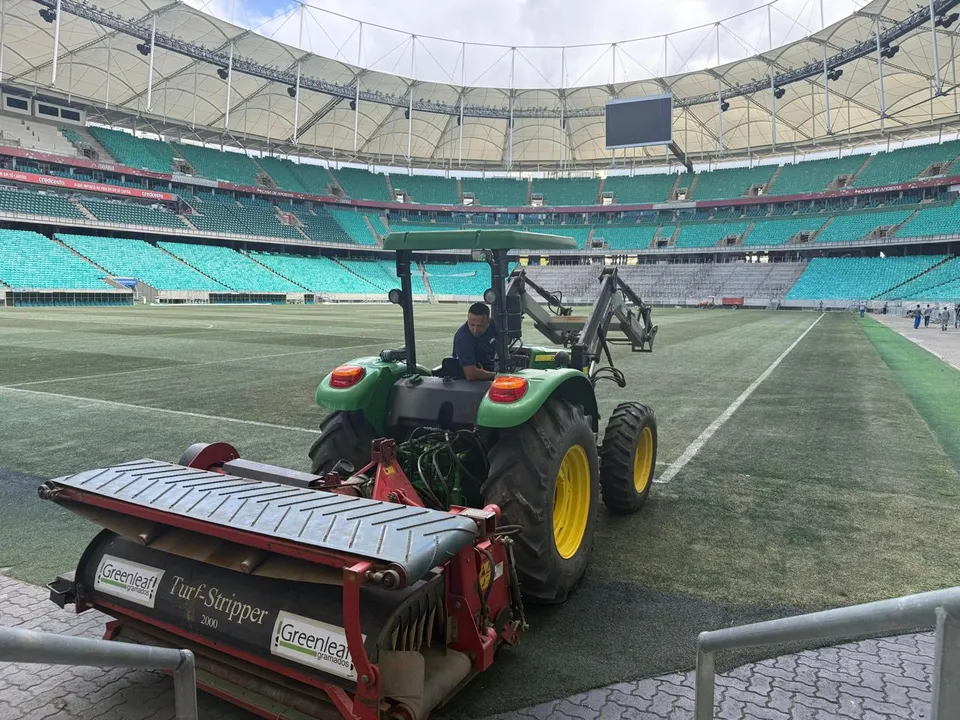 Arena Fonte Nova inicia reforma do gramado após críticas