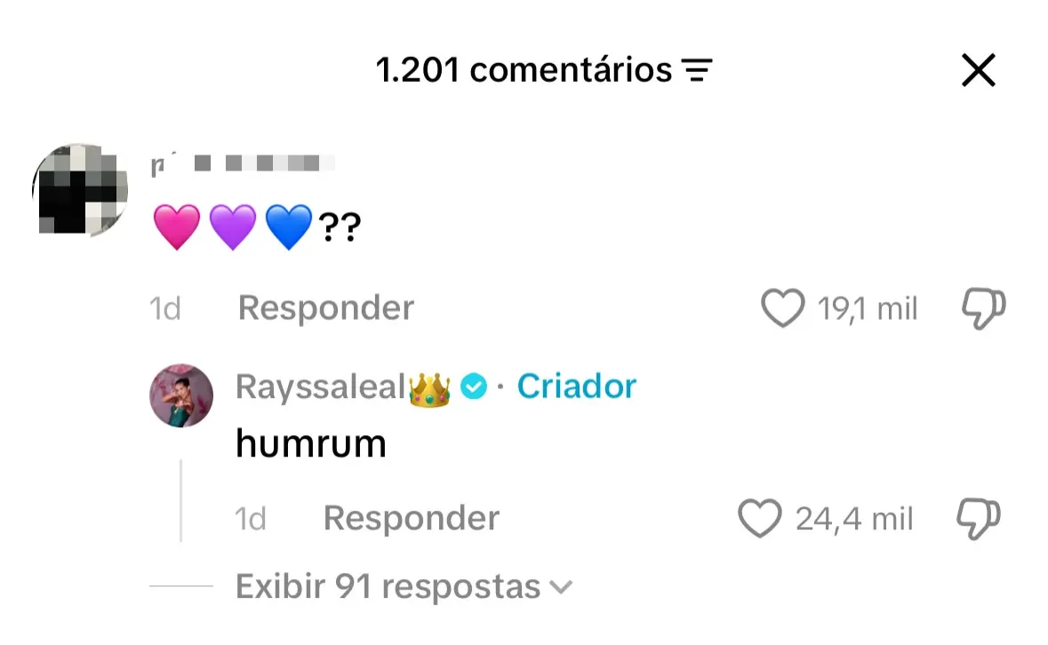 Reprodu&ccedil;&atilde;o/ TikTok @rayssaleal