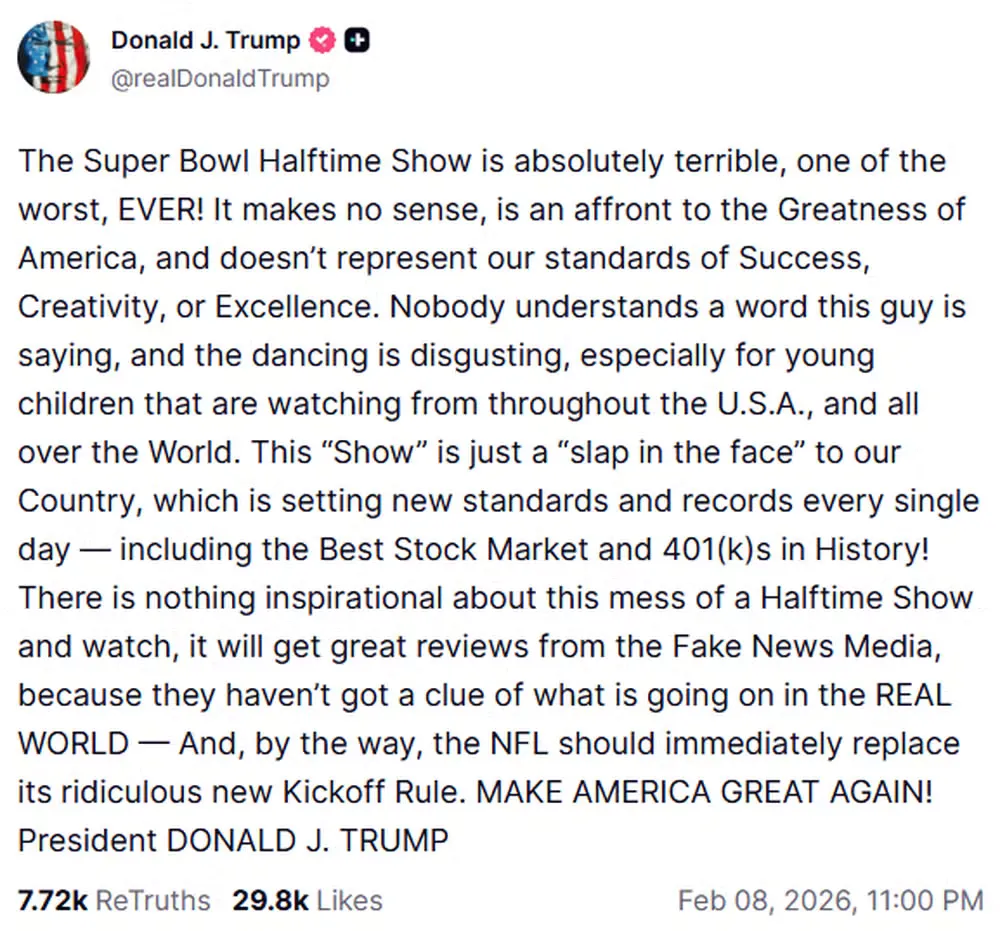 Reprodu&ccedil;&atilde;o/Donald Trump no Truth Social