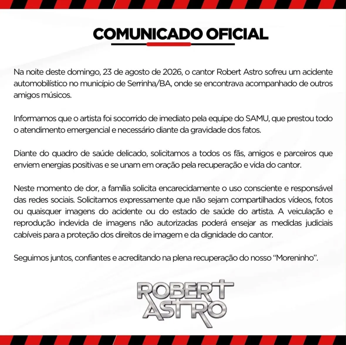 Reprodu&ccedil;&atilde;o/ Instagram @robertastroof
