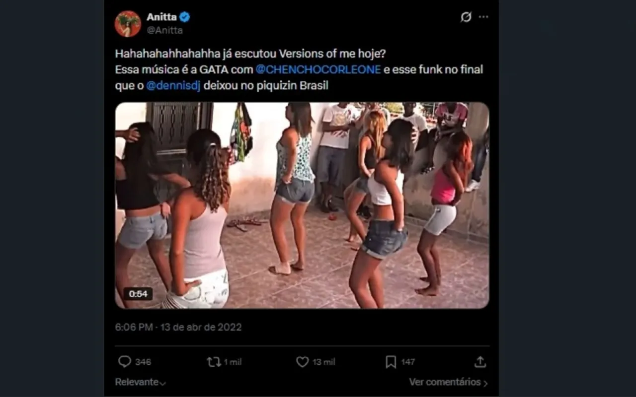 Reprodu&ccedil;&atilde;o / X @anitta