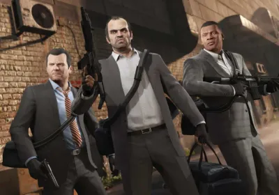 Os protagonistas de GTA V &ndash; Divulga&ccedil;&atilde;o / Rockstar Games