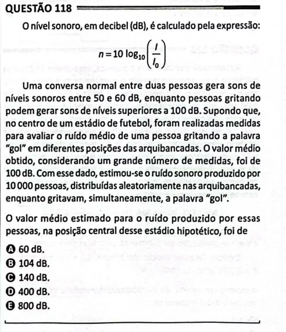Questão do Enem 2025. Foto: Reprodução