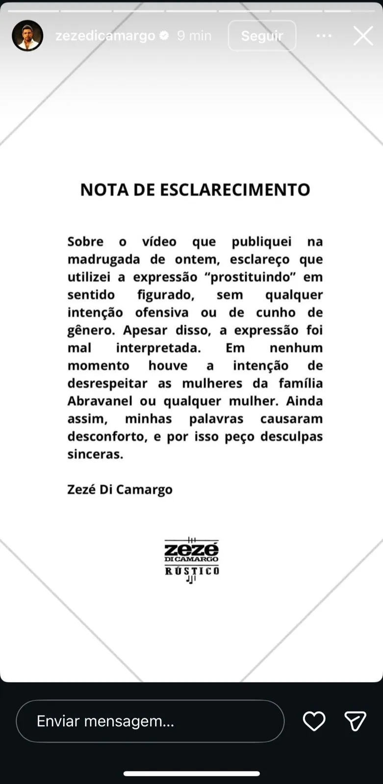 Reprodu&ccedil;&atilde;o / Instagram (@zezedicamargo)