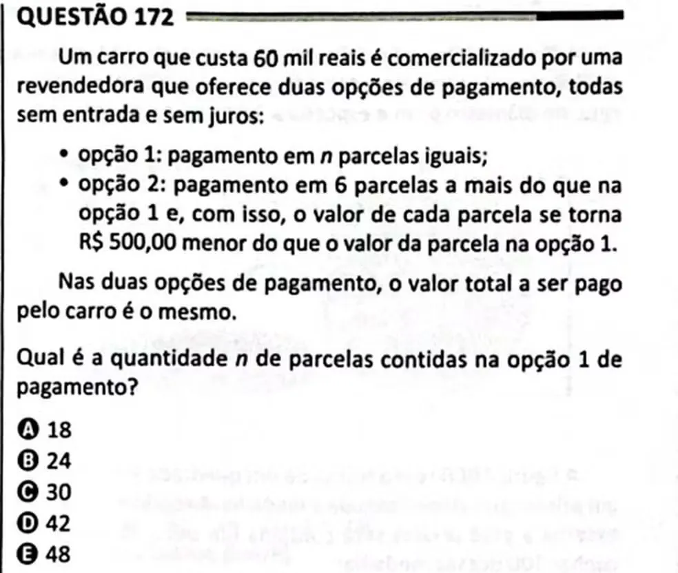 Questão do Enem 2025. Foto: Reprodução
