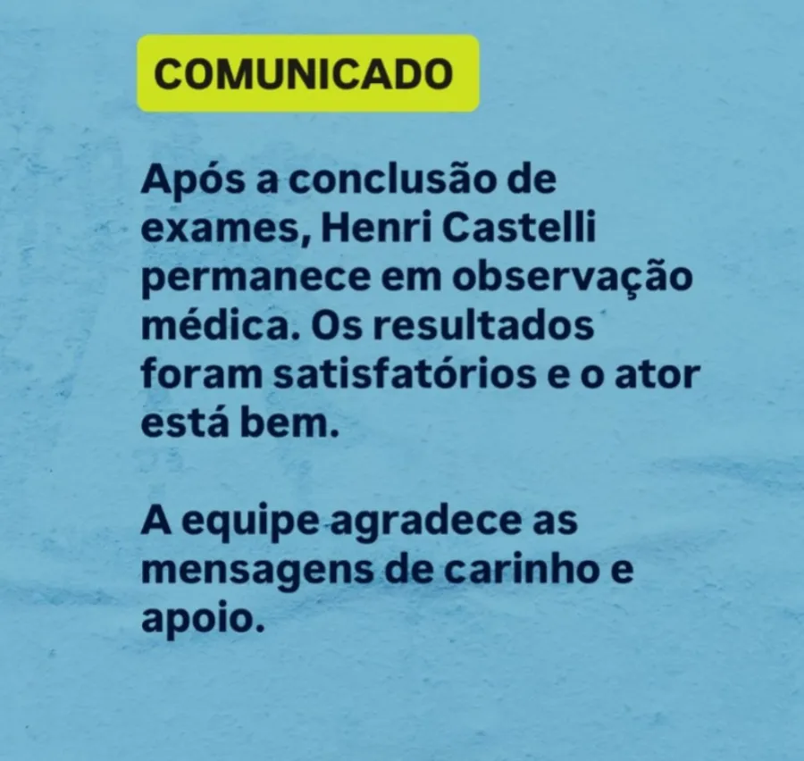 Reprodu&ccedil;&atilde;o/Instagram: @henricastelli