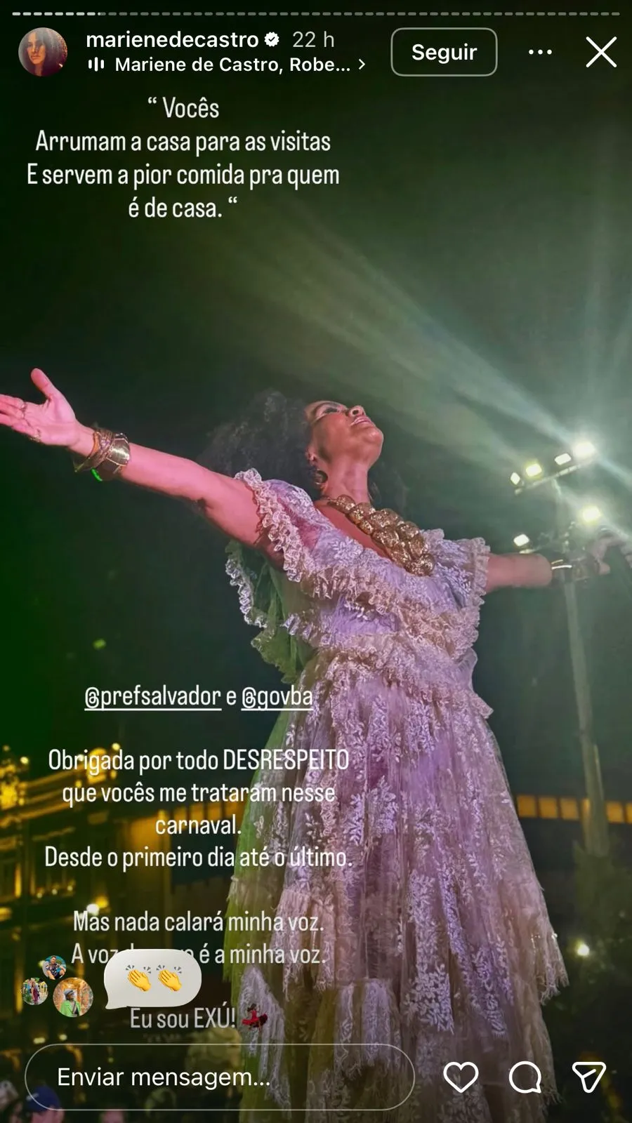 Reprodu&ccedil;&atilde;o/ Instagram @marienedecastro