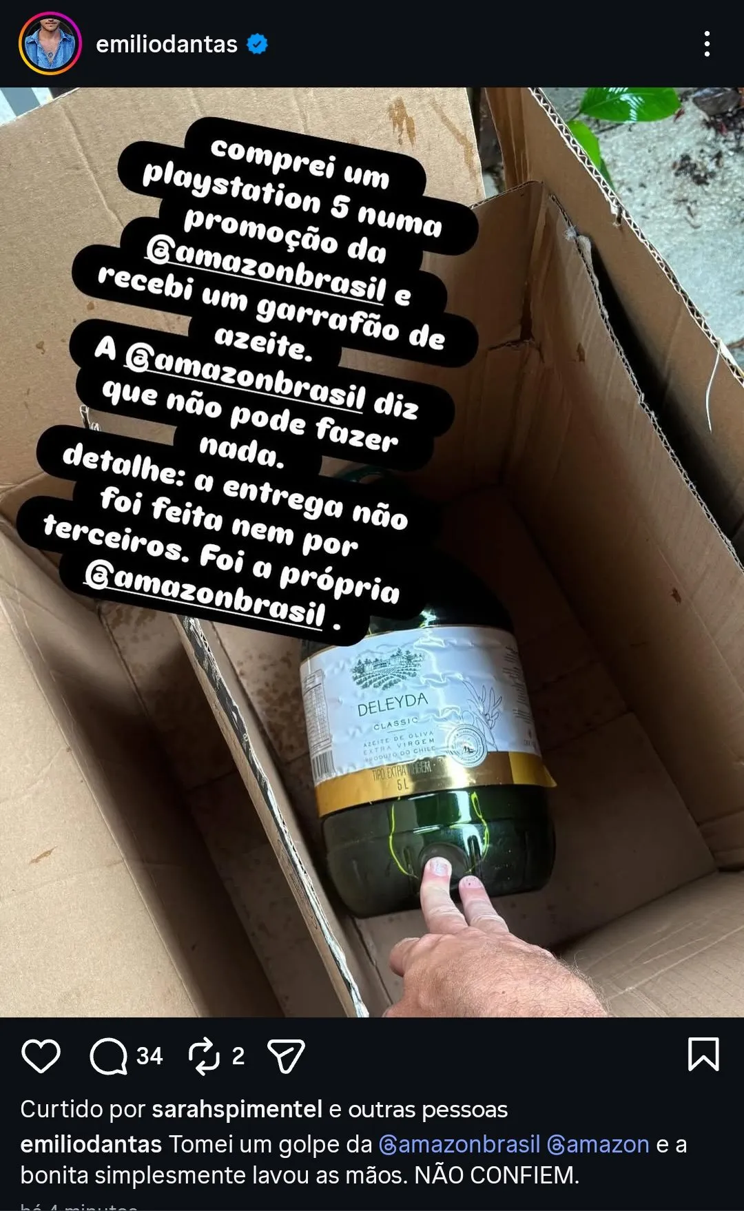 Reprodu&ccedil;&atilde;o / Instagram (emiliodantas)